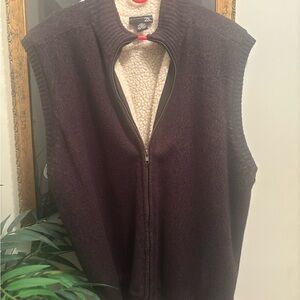 Brown Sherpa-Lined Vest